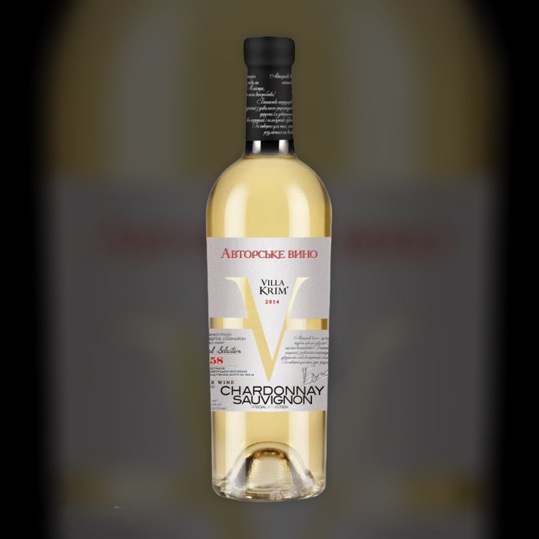 Wine Villa Krim Chardonnay white dry 13% Ukraine 0,75